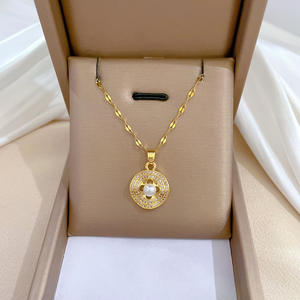 Collar de Moda, Joyería de Diseño, Chapado en Oro, <span class=keywords><strong>Mini</strong></span> Collar con Trébol, Joyería para Mujer, Collar con Colgante Moderno - Product Image 3