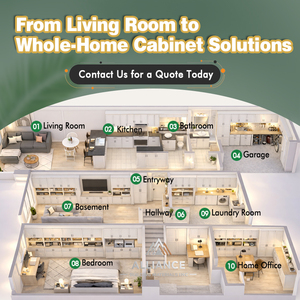 Modern Style Living Room TV Cabinet | Custom TV <b>Storage</b> Cabinets For American Multi-Family | CARB-<b>2</b> Wooden TV Console Cabinets - Product Image 4