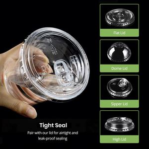 Vasos de Plástico PET Transparentes Desechables de 16oz con Tapa para Té de Burbujas Matcha, Refrescos y Café Helado, con Logotipo Personalizado Impreso - Product Image 4