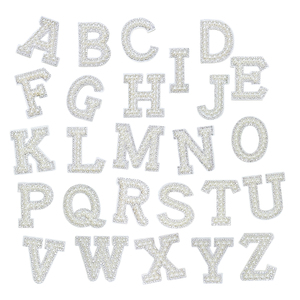 Wholesale Diy Pearl Rhinestone <strong>Alphabet</strong> Patch Iron on Letter Patches Pearl Beads <strong>Alphabet</strong> Patch for Hat Shirt - Product Image 1