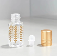 Top Grade 3ml 6ml 12ml vide doré octogonal huile essentielle rouleau bouteille feuille-motif verre rouleau sur bouteille de parfum