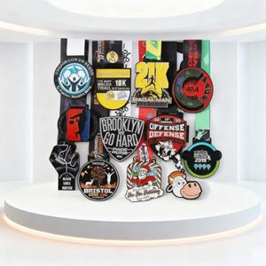 Médailles sportives personnalisées en alliage de zinc plaqué or antique, vente en gros pour marathon, basketball, football, volley-ball - Product Image 2