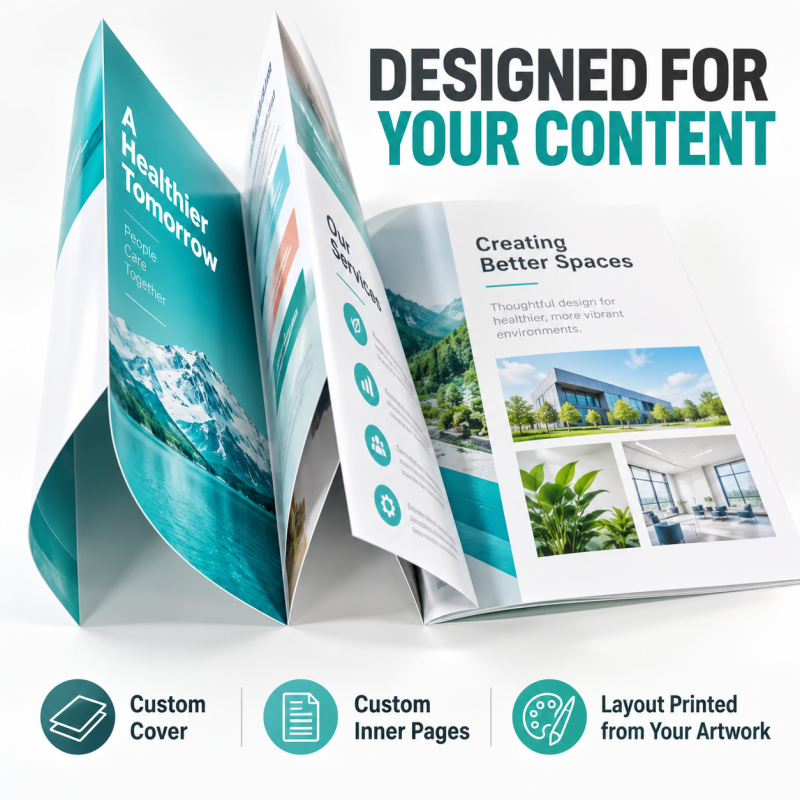 Custom Brochure Printing Service Full Color Softcover Booklets Product ...