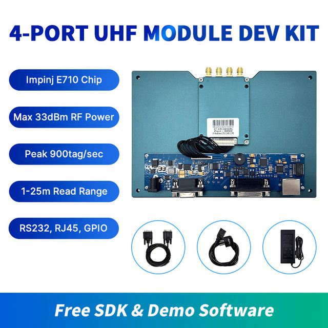 Impinj E710 Chip 33dBm 860~960mhz 4 Ports 1000 Pcs/s RFID UHF Module with Development Interface Board Free SDK Development Kit