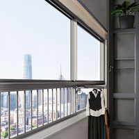 Vista extrema 140 vidrio templado balcón ventana corredera aleación de aluminio puerta ventana a prueba de viento Sistema de puente roto Puerta de ventana