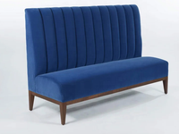 Banquette Courbe en Velours Bleu pour Restaurant, Sièges Capitonnés Diamantés, Canapé pour Boîte de Nuit, Club VIP, Café, Hôtel, Mobilier Commercial