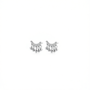 AMY AMY ต่างหูสตั๊ดเงิน zircon tassel Bohemia ผู้หญิงเครื่องประดับปาร์ตี้ PE2698 - Product Image 1