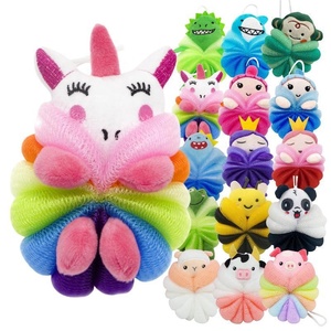 แปรงขัดตัวอาบน้ำลูกบอลฟองน้ำตาข่ายนิ่มลายการ์ตูนอุปกรณ์ห้องน้ำ - Product Image 1