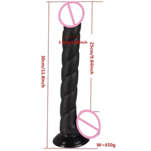 Dildo Realista <span class=keywords><strong>de</strong></span> PVC Largo, Color Negro Carne Marrón, Dildo Suave Realista Súper Largo <span class=keywords><strong>de</strong></span> 11 Pulgadas con Sensación <span class=keywords><strong>de</strong></span> Piel Real - Product Image 2