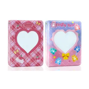 Wholesale Custom Logo Size Premium Ins 3 Inch Mini Small Love Heart Kpop Korea Photo Holder Book Photocard Picture Album Binder
