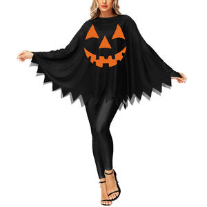 Horror Halloween calabaza Castillo diseño Casual capas disfraces fiesta Cosplay Tops sublimación logotipo personalizado elegante camiseta <span class=keywords><strong>ropa</strong></span> - Product Image 4