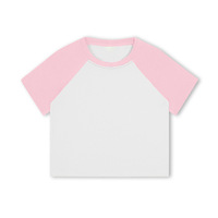 Logo personnalisé deux tons manches raglan femmes T-shirts courts contraste à manches courtes hauts T-shirts femmes T-shirt
