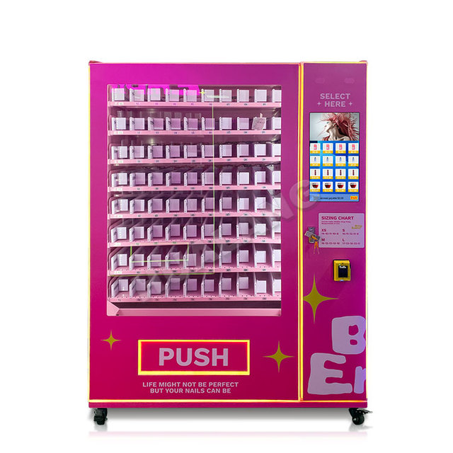Original Factory Touch Screen Large Capacity Beauty Vending Machine with Showcase,suitable for Nail,lipstick,hair