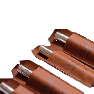 Étui à crayons en cuir véritable fait main personnalisé, avec fermeture à glissière, en toile colorée, pour cadeau ou usage personnel - Product Image 1