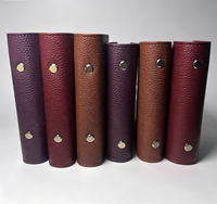 Binder Kulit PU A7 A8 Custom Logo, Binder 6 Ring, Notebook Loose Leaf, Dompet Perencana Keuangan dengan Kantong Kartu
