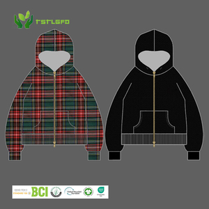 Manufacturers Custom Double-Layer Reversible Zip-Up Stand Collar Cropped Boxy Double-<b>Flannel</b> Two-Sided Zipper <b>Men</b> <b>Jacket</b> - Product Image 1