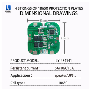 Sistema de protección de batería <span class=keywords><strong>BMS</strong></span> 14,8, 6A, 10A, <span class=keywords><strong>15A</strong></span>, 21700 V, placa de protección de batería de litio, modelo de 4 cuerdas, LY-4S4141 () con NTC - Product Image 5