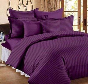 Parure de lit moderne rayée corail, housse de couette et taies d'oreiller taille Queen 1,8 m, en tissu polyester respirant, pour usage domestique à prix abordable - Product Image 3