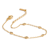 Pulsera de Cadena de Acero Inoxidable XY 1011 con Circonita Cúbica para Mujer, Joyería de Muñeca Delicada, Estética y Chic para el Verano