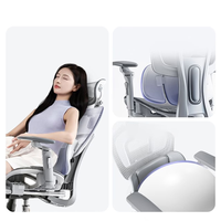 Fauteuil de bureau moderne et ergonomique en maille, inclinable et pivotant, avec massage lombaire vibrant, réglable électriquement, pour cadres, avec repose-pieds