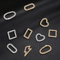 Crochets en zircone cubique fermoir éclair connecteurs géométriques pour bijoux faits à la main