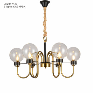 Haute Efficacité CAB + PBK Corps Collocation Abat-Jour En Verre Salon Intérieur Déco Led Pendentif Lumière 6 lumières