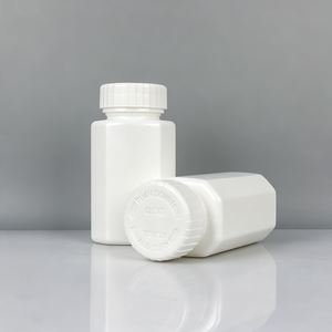 Botella de 250 ml para Envasado de Medicamentos, con Hombros Planos, para Cápsulas de Vitaminas, con Tapa de Seguridad para Niños - Product Image 1