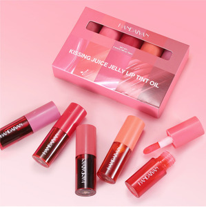 5 Colors Lip Stain <b>Set</b> Lip Tint Jelly Lip Gloss Oil <b>Waterproof</b> Long Lasting Lip Cheek Tint Private Label - Product Image 4