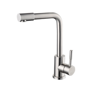 Grifo de Cocina Minimalista de Acero Inoxidable 304, Monomando, Giratorio 360 Grados, Montaje en Encimera - Product Image 1