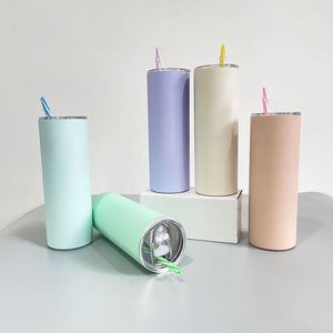 Skinny Matte Straight 20Oz Stainless Steel Double Wall Blank Sublimation Tumbler With Straw - Product Image 2