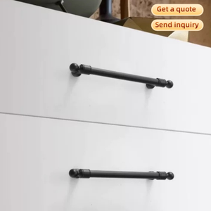 Poignées de meuble classiques noir mat en Zamak massif, à extrémité sphérique, pour tiroirs, armoires, cuisines et commodes, quincaillerie de mobilier - Product Image 3