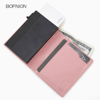 Bofnion Fashion Custom Retro Kulit Sapi Asli Tebal 30mm Penutup Magnetik Anti RFID Tempat Kartu Kapasitas Besar