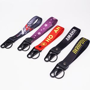 Dragonne de poignet tendance de haute qualité avec mousqueton, personnalisable par transfert thermique, courte, porte-clés - Product Image 1