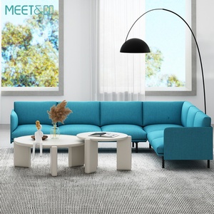 Commercial Modern L-Shape Fabric Reception <b>Sofa</b> Couch Set Metal Base for Home <b>Office</b> Apartment Living Room Featuring <b>Sofa</b> Bed - Product Image 3