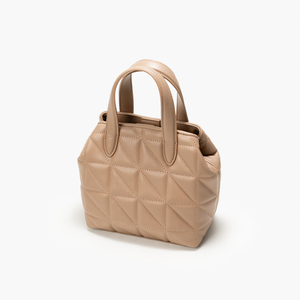Sac fourre-tout matelassé en cuir PU, sac à bandoulière, sac à main beige pour femme, sac de tous les jours - Product Image 4
