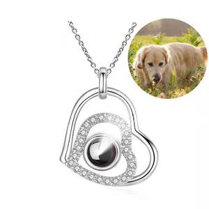 Collar con Proyección <span class=keywords><strong>de</strong></span> <span class=keywords><strong>Corazón</strong></span> <span class=keywords><strong>de</strong></span> Perla Creada en Laboratorio, Chapado en Oro <span class=keywords><strong>de</strong></span> 18K sobre Cobre |   Foto con Diseño <span class=keywords><strong>de</strong></span> Doble <span class=keywords><strong>Corazón</strong></span> |   Regalo Romántico para Niños - Product Image 6