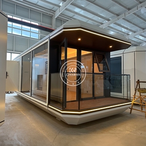 Maison préfabriquée de bureau mobile en acier de luxe, étanche, avec design de capsule spatiale - Product Image 6