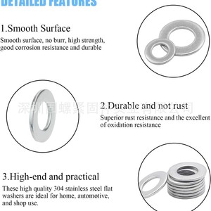 304 Stainless Steel Flat Washers Assortment Kit 810pcs <b>M3</b> M4 M5 M6 M8 M10 M12 Size For <b>Screw</b> Repair - Product Image 5