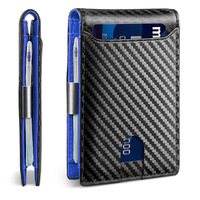 Dompet bisnis Logo kustom pemegang kartu kredit, serat mikro kulit klip uang dolar, dompet penghalang RFID untuk pria, tas ID mewah