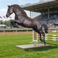 Nouvelle arrivée statue de cheval de course en bronze antique grandeur nature à vendre