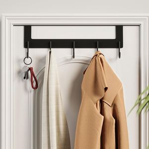 Porte-manteau mural en fer à 6 crochets pour porte, décoration, rangement domestique pour vêtements, serviettes, sacs et manteaux - Product Image 6