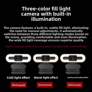 <span class=keywords><strong>Webcam</strong></span> B11 à Mise au Point Automatique avec Lumière d'Appoint, Caméra USB pour Streaming en Direct 2K 4K 1080p 30FPS, Plug-and-Play, Vision Nocturne, En Stock - Product Image 5