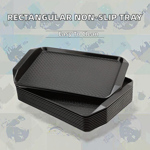 Plateau de service rectangulaire en plastique durable pour restaurant et restauration rapide, antidérapant, résistant, compatible lave-vaisselle - Product Image 2