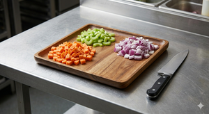 Wooden Rectangle Serving <b>Platter</b> Solid Minimalist Design Durable Plate for Kitchen Use - Product Image 5