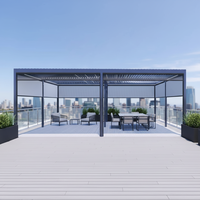 Pergola à toit automatique en aluminium 6063 T5, couleur personnalisée, avec volets latéraux, revêtement en poudre fluorocarbone, pavillon
