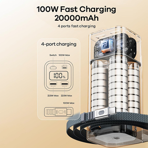 Chargeur portable pour ordinateur portable Remax Travel 100W, charge rapide, batterie externe portable 20000mAh avec câble USB-C rétractable intégré - Product Image 3