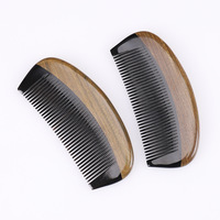 Premium Deluxe 100% bois de santal naturel corne de boeuf hommes moustache cheveux en bois barbe peignes