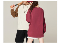 T-shirt ample à col rond pour femmes et hommes, chemises en coton à manches longues, t-shirts décontractés et élégants pour adolescentes