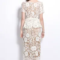 Robe cintrée taille haute en polyester uni à manches courtes pour femme de bureau, disponible en plusieurs couleurs et tailles