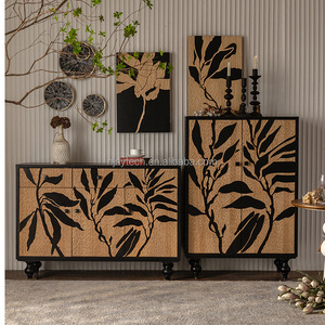 Meuble de rangement vintage Porche rétro Buffet en bois massif Salon Dessert Boutiques Salon décoratif Meubles anciens - Product Image 2